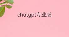 chatgpt专业版(chatgpt专业版如何付款)