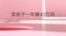 卖房子一年赚40万吗 快手卖房子行吗