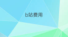 b站费用 B站什么站