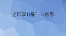 店群双11是什么意思 群店是什么意思啊