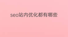 seo站内优化都有哪些 seo站内优化?seo站内锚文本要怎么优化