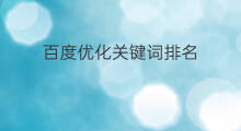 百度优化关键词排名 百度关键词优化排名