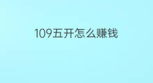 109五开怎么赚钱 109怎么赚钱