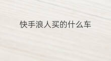 快手浪人买的什么车 快手农村浪人什么车