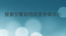 搜索引擎如何改变字体大小 搜索引擎如何改变字体