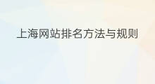 上海网站排名方法与规则 上海网站排名方法