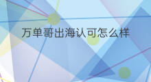 万单哥出海认可怎么样 怎么样出海