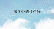 微头条选什么好 微头条选什么材料好