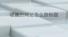 收藏的网站怎么放标题 收藏的网站怎么添加标题栏
