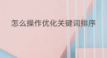 怎么操作优化关键词排序 关键词优化宁夏关键词优化