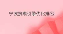 宁波搜索引擎优化排名 宁波搜索引擎优化排名公司