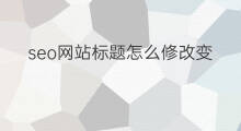 seo网站标题怎么修改变量 seo中网站标题如何修改