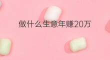 做什么生意年赚20万 年赚20万做什么生意