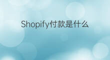 Shopify付款是什么意思 shopify翻译汉字是什么意思