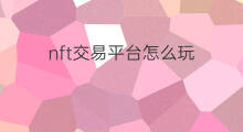 nft交易平台怎么玩 nft交易平台怎么做