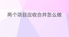 两个项目应收合并怎么做 两个携程号怎么合并一起