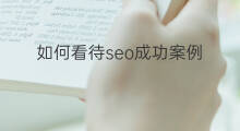 如何看待seo成功案例 seo成功的案例分类