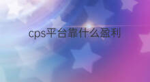 cps平台靠什么盈利 google靠什么盈利