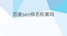 百度seo排名积累吗 百度优化seo排名