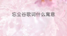 忘尘谷歌词什么寓意 什么叫快手尘客