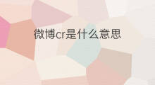 微博cr是什么意思 微博是什么意思啊