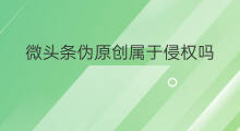 微头条伪原创属于侵权吗 伪原创发原创侵权吗