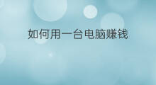 如何用一台电脑赚钱 一台电脑怎么赚2万