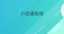 小店通是啥 小店是啥