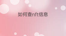如何查nft信息 nft平台指数如何查