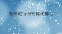 怎样进行网站优化排名 网站怎样进行优化排名