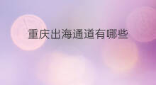 重庆出海通道有哪些 重庆出海通道有哪些船