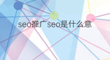 seo推广seo是什么意思 seo推广是什么意思