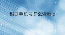 根据手机号怎么查看ip 手机号ip怎么查看