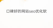 口碑好的网站seo优化软件 口碑好的网站排名优化软件