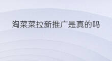 淘菜菜拉新推广是真的吗 淘菜菜拉新推广技巧