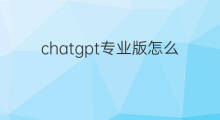 chatgpt专业版怎么收费 chatgpt专业版收费