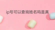 ip号可以查询姓名吗是真的吗 ip号可以查询姓名吗手机