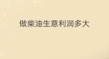 做柴油生意利润多大 做蔬菜生意利润有多大