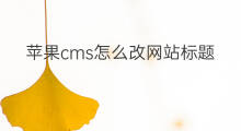苹果cms怎么改网站标题 网站副标题怎么改