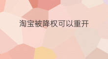 淘宝被降权可以重开 淘宝为何被降权