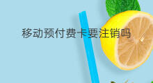 移动预付费卡要注销吗 预付费卡需要注销吗