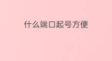 什么端口起号方便 什么IP有25号端口