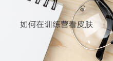 如何在训练营看皮肤 和平训练营怎么领皮肤