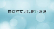 推特推文可以撤回吗吗 推特的推文可以更改吗