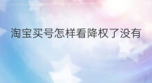 淘宝买号怎样看降权了没有 怎样看淘宝买家降权了