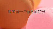 淘宝同一个ip不同的号 同一个宽带号不同电脑的ip