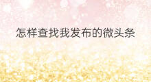 怎样查找我发布的微头条 怎样发布头条