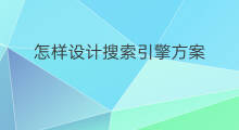 怎样设计搜索引擎方案 株洲搜索引擎优化方案