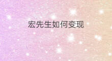 宏先生如何变现 学生如何快手
