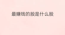 最赚钱的股是什么股 什么股最赚钱
